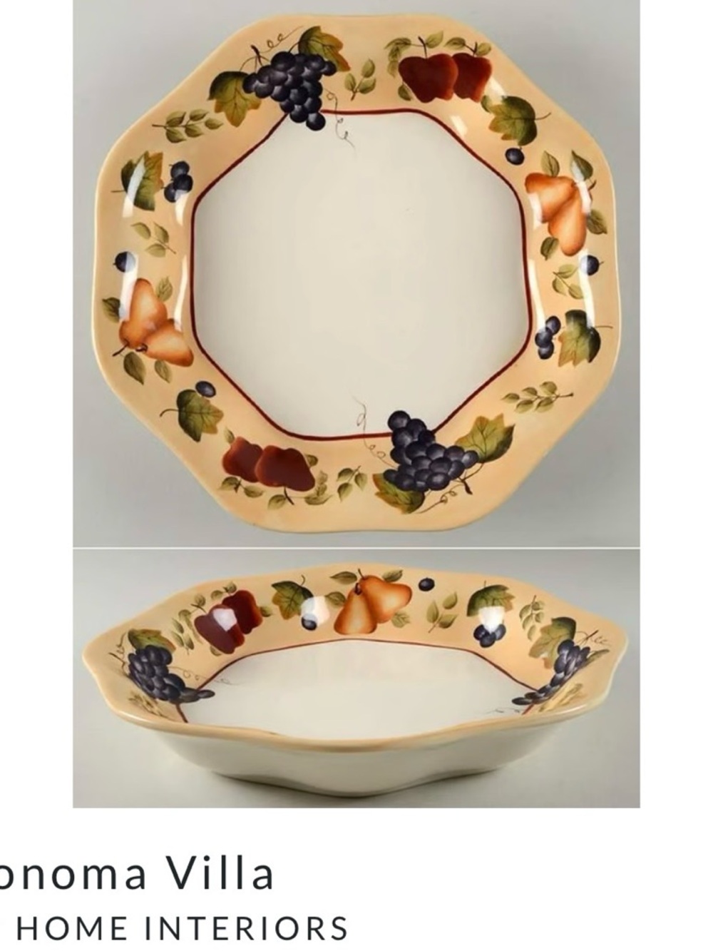 Home Interiors Somona Villa Octagonal Vegetable Serving Bowl